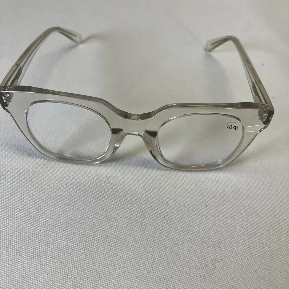 MicroVision Optical Blue Light Blocking Readers Lucinda Clear Frame w Case 0.00